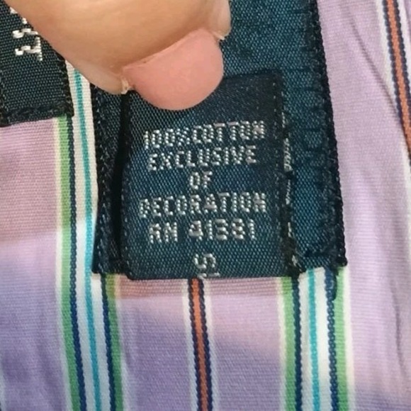 Polo Ralph Lauren Shirt Men XXL Lavender Green Stripe Pony Long Sleeve Button - Picture 6 of 7